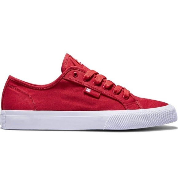 DC MANUAL ADYS300591-RED MENS RED CANVAS SKATE INSPIRED SNEAKERS SHOES - Picture 2 of 9